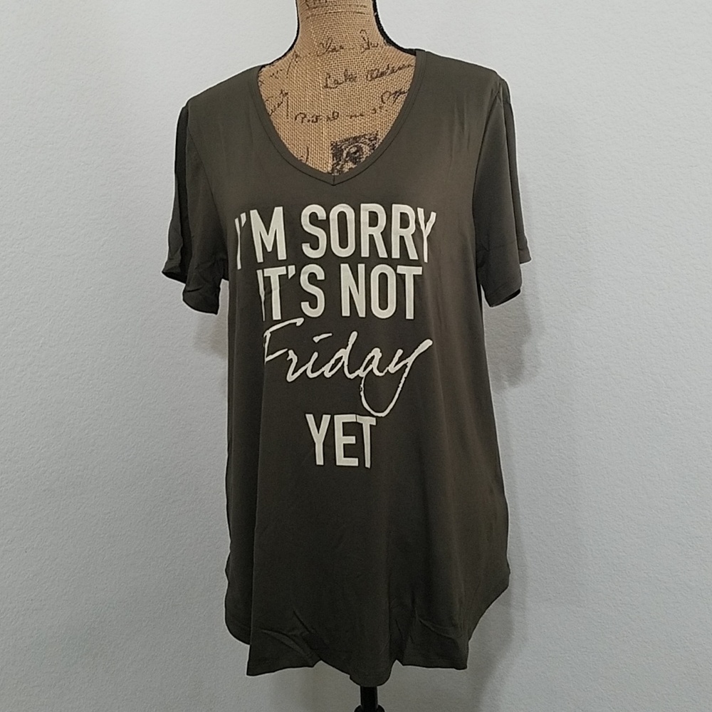 h.i.p. graphic tee 'I'm sorry it's not Friday yet' loose boxy fit 0X - Picture 6 of 8